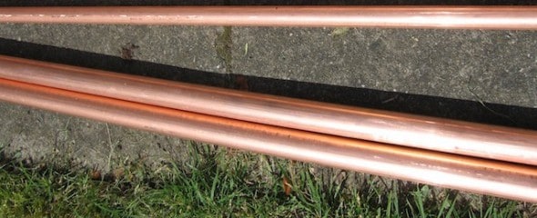 Copper water main pipe
