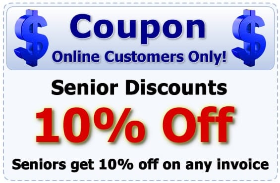 Senior Discounts 10% off