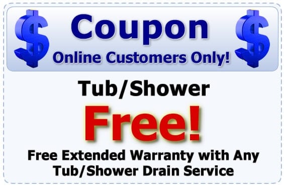 Free tub/shower drain service